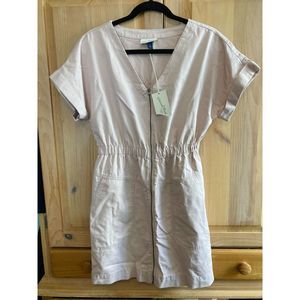 🧺Universal Thread | NWT light pink canvas zipper dress with GREAT POCKETS | XS